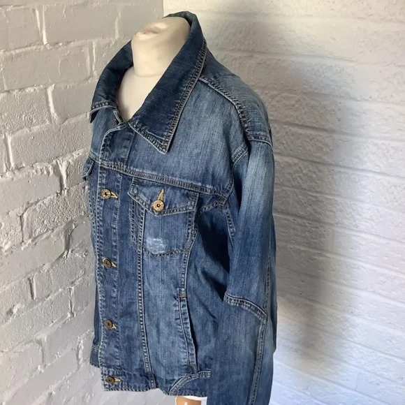 Retro Armani Jeans Indigo 008 Denim Jacket - Size 2XL - P2P 22” - Button Up - Picture 4 of 7